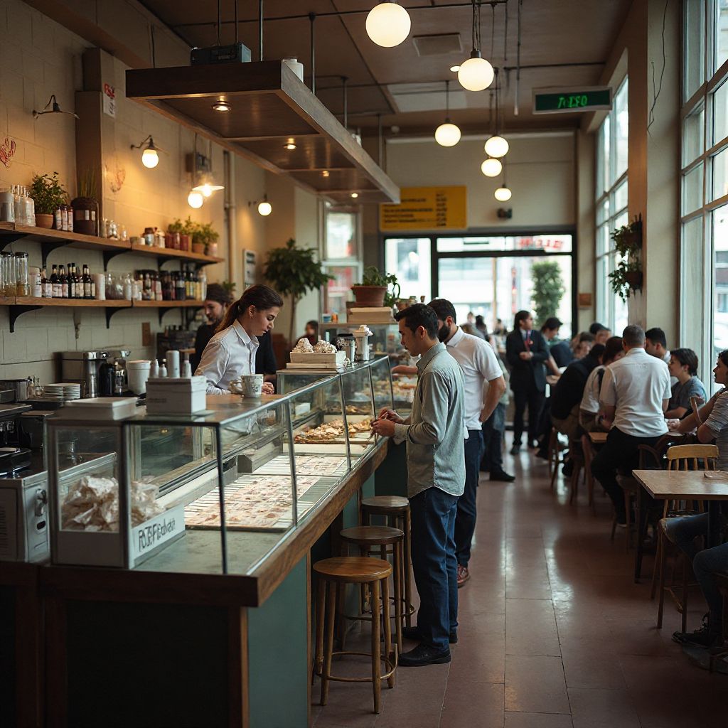 Cafetería gourmet en estación
