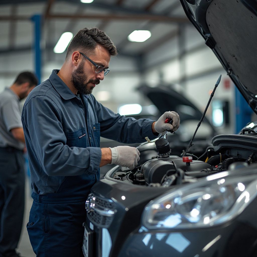 Servicio mecánico en estación de servicio argentina