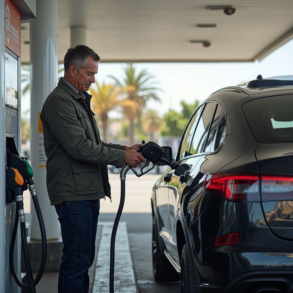 Surtidor de combustible premium en Argentina